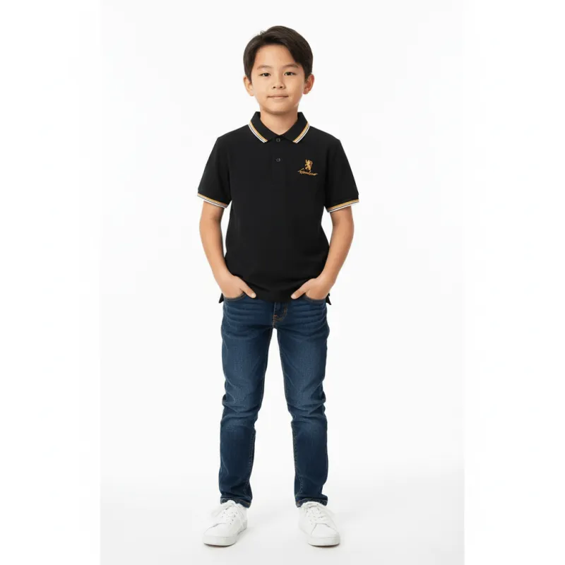 Junior's Slim Fit Cotton Pique Signature Embroidery Polo