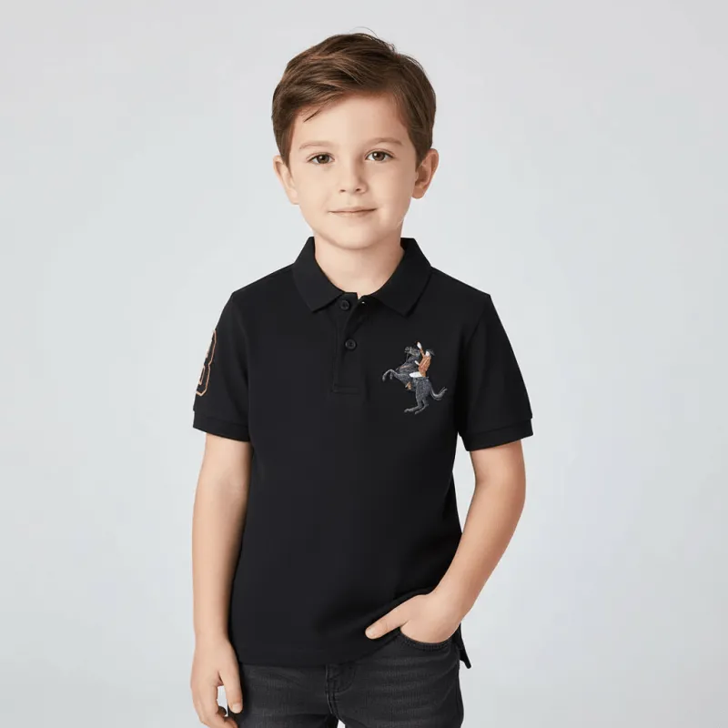 Kid's Cotton Polo with Napoleon Embroidery