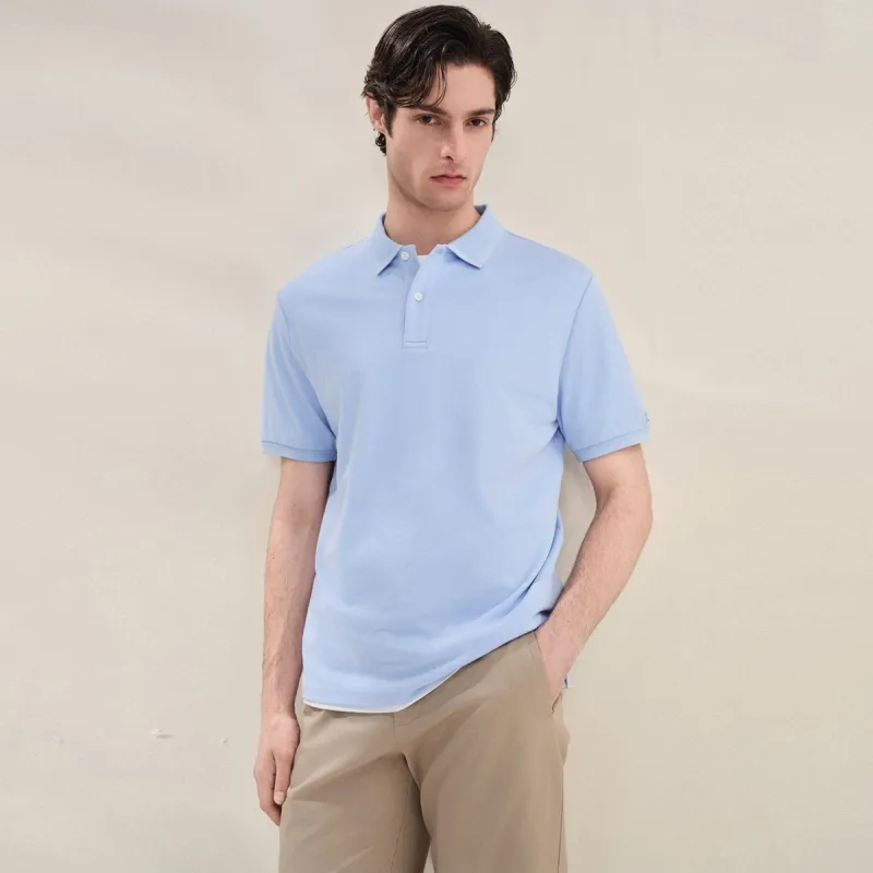 Men Regular Cotton Tencel Pique Polo