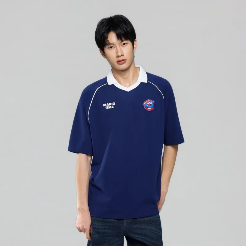 Men Relaxed Mario Raglan Cotton Polo