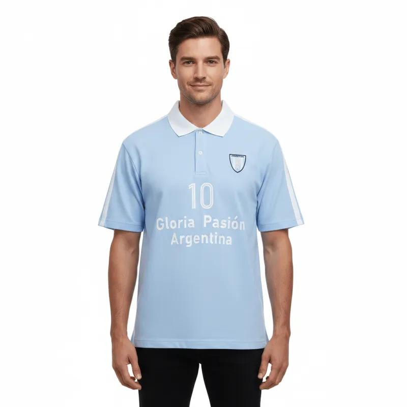 Men Slim Cotton Lycra World Cup Embroidered Polo