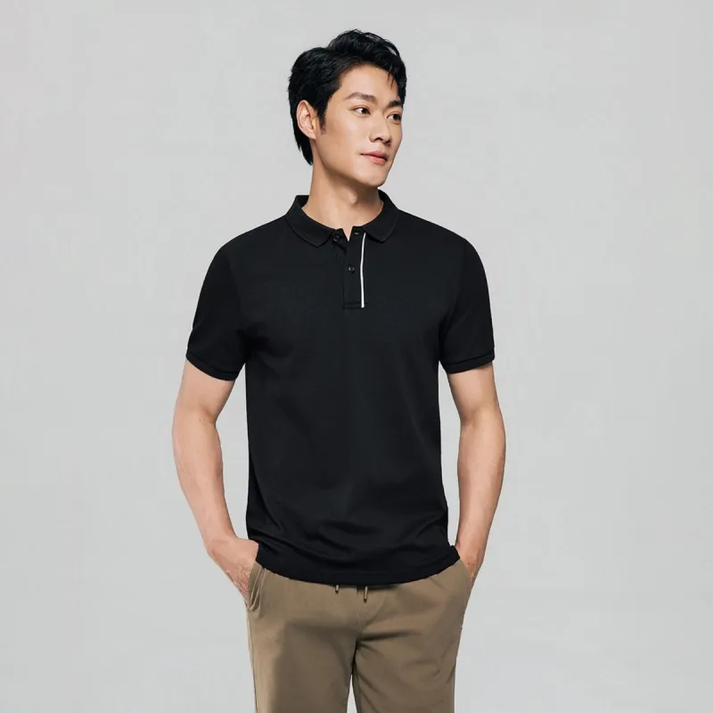 Men Slim Cotton Nylon Pique Polo