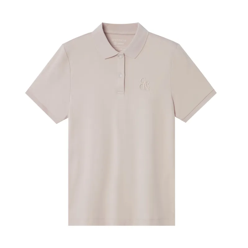 Women's Classic Slim Fit Embroidery Liquid Touch Solid Polo