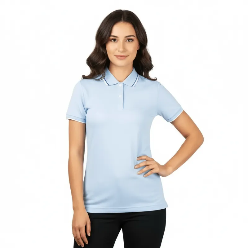Women's Cotton Lycra Slim Fit Solid Polo
