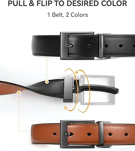 Leather Belt Black/Brown (L)